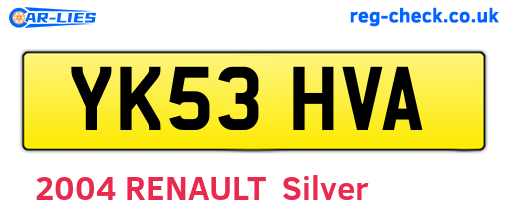 YK53HVA are the vehicle registration plates.