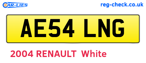 AE54LNG are the vehicle registration plates.