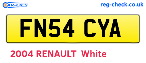 FN54CYA are the vehicle registration plates.