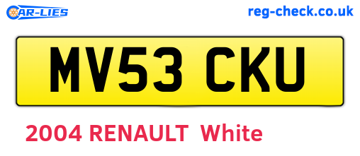 MV53CKU are the vehicle registration plates.