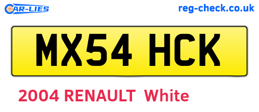 MX54HCK are the vehicle registration plates.