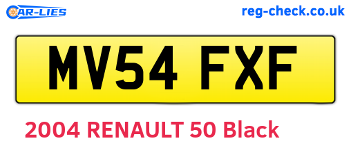 MV54FXF are the vehicle registration plates.