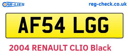 AF54LGG are the vehicle registration plates.