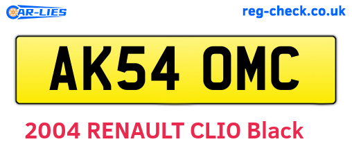 AK54OMC are the vehicle registration plates.