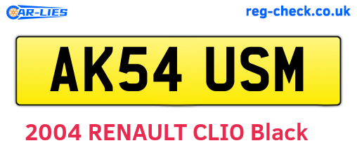 AK54USM are the vehicle registration plates.