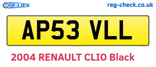 AP53VLL are the vehicle registration plates.