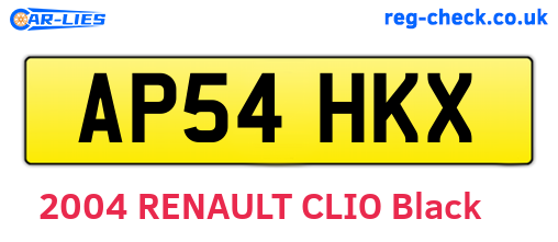 AP54HKX are the vehicle registration plates.