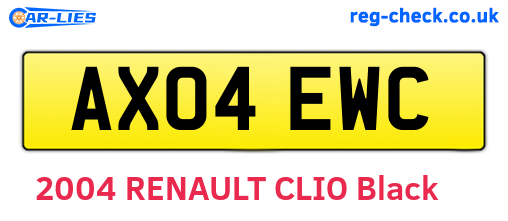 AX04EWC are the vehicle registration plates.