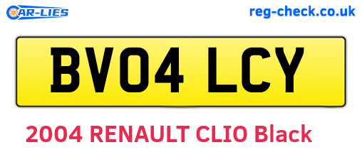 BV04LCY are the vehicle registration plates.
