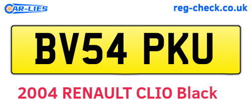 BV54PKU are the vehicle registration plates.