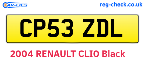 CP53ZDL are the vehicle registration plates.