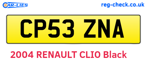 CP53ZNA are the vehicle registration plates.
