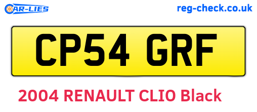 CP54GRF are the vehicle registration plates.