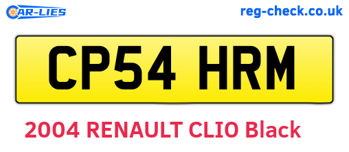 CP54HRM are the vehicle registration plates.