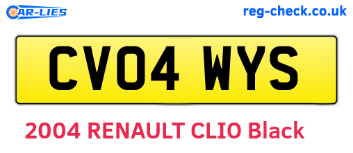 CV04WYS are the vehicle registration plates.