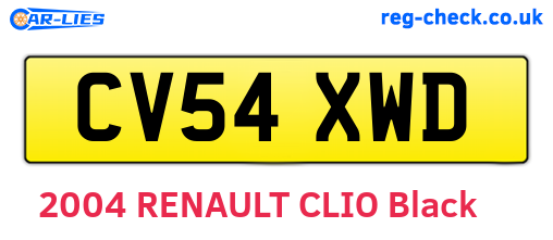 CV54XWD are the vehicle registration plates.