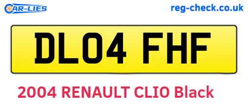 DL04FHF are the vehicle registration plates.