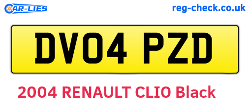 DV04PZD are the vehicle registration plates.