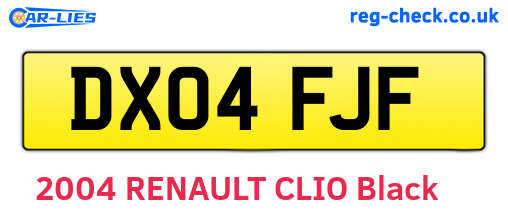 DX04FJF are the vehicle registration plates.