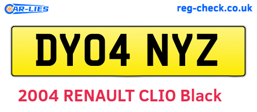 DY04NYZ are the vehicle registration plates.
