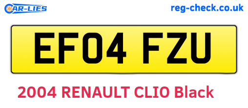 EF04FZU are the vehicle registration plates.