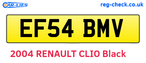 EF54BMV are the vehicle registration plates.