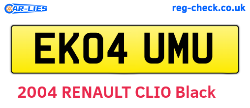 EK04UMU are the vehicle registration plates.