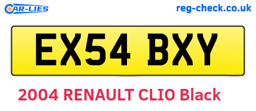 EX54BXY are the vehicle registration plates.