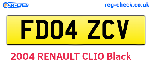 FD04ZCV are the vehicle registration plates.