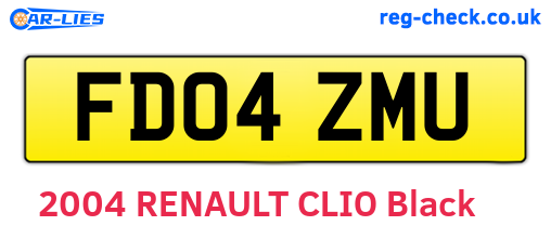 FD04ZMU are the vehicle registration plates.