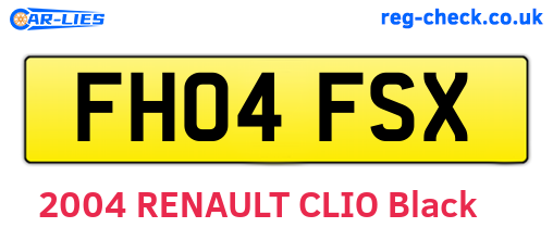 FH04FSX are the vehicle registration plates.