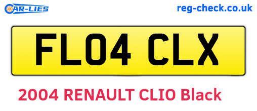 FL04CLX are the vehicle registration plates.