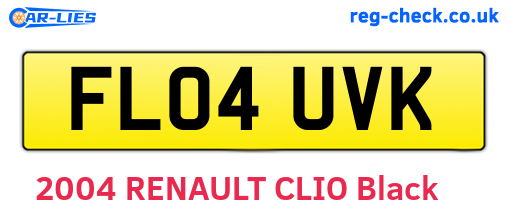 FL04UVK are the vehicle registration plates.