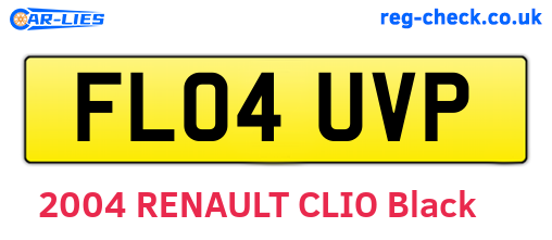 FL04UVP are the vehicle registration plates.