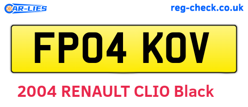 FP04KOV are the vehicle registration plates.
