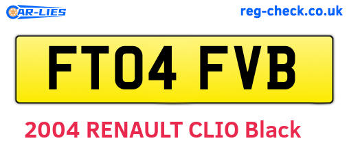 FT04FVB are the vehicle registration plates.