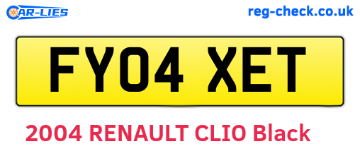 FY04XET are the vehicle registration plates.