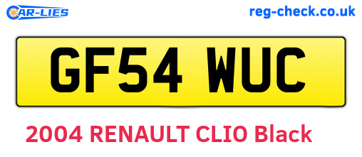 GF54WUC are the vehicle registration plates.