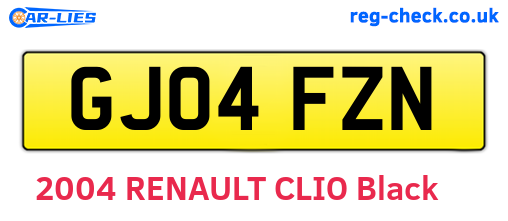 GJ04FZN are the vehicle registration plates.