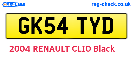 GK54TYD are the vehicle registration plates.
