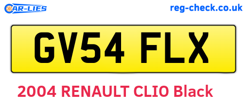 GV54FLX are the vehicle registration plates.