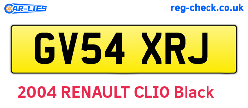 GV54XRJ are the vehicle registration plates.