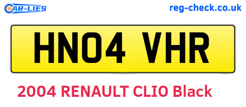 HN04VHR are the vehicle registration plates.
