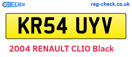 KR54UYV are the vehicle registration plates.