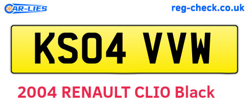 KS04VVW are the vehicle registration plates.