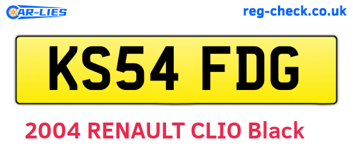 KS54FDG are the vehicle registration plates.