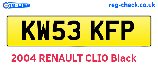 KW53KFP are the vehicle registration plates.