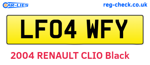 LF04WFY are the vehicle registration plates.