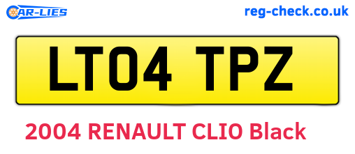 LT04TPZ are the vehicle registration plates.