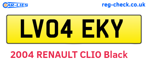 LV04EKY are the vehicle registration plates.